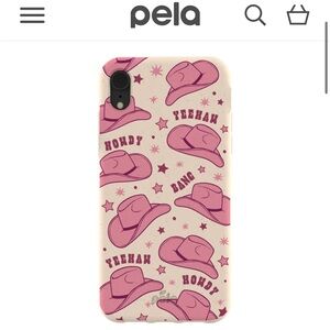 Pela case iPhone X - Never been used before, compostable, western cowgirl pink